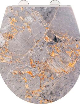 WENKO WC-Sitz Grey Marble, mit Relief, aus antibakteriellem Duroplast