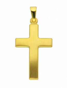 Adelia´s Kreuzkette Halskette - Kreuzkette mit Kreuz Anhänger aus 333 Gold, Schmuckset mit bis 45 cm stufenlos verstellbarer 925 Silber Halskette