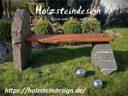 Bank, Gartenbank, Sitz-Gelegenheit aus Schiefer und Holz - Argenthal