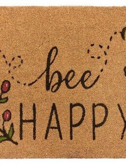 HANSE Home Fußmatte Bee Happy, Türmatte, rechteckig, Höhe: 15 mm, Kokos, Schmutzfangmatte, Outdoor, Rutschfest, Innen, Kokosmatte, Flur