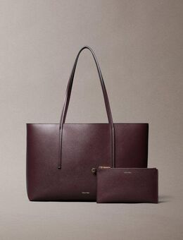 Calvin Klein Henkeltasche FOIL LOGO TOTE W/POUCH (2-tlg), Damen-Schultertasche mit Reißverschluss-Tasche