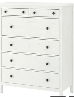 HEMNES Kommode mit 6 Schubladen, weiß gebeizt, 108x131 cm Massiv - Breitenbach (Herzberg)