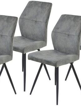 HELA 4-Fußstuhl ALLY (Set, 4 St), 4-Fuß, 360° drehbar, gepolstert, Vintage Velvet mit Steppnähten