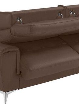 Egoitaliano Schlafsofa Francine Designsofa, Loungesofa mit Dauerschlaffunktion, Breite 233 cm, mit Bettfunktion, Leder BULL, chocolate, Fußfarbe chrom