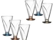 LEONARDO Eisschale CONO, Eisbecher aus Glas, 360 ml, farbig, 6er-Set, Glas, (Set, 6-tlg), spülmaschinengeeignet