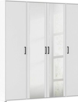 rauch Drehtürenschrank Kleiderschrank Schrank Garderobe Wäscheschrank VOYAGER (in 3 verschiedenen Ausstattungen BASIC/CLASSIC/PREMIUM) mit modernen Griffen in Graumetallic und Spiegel