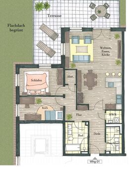 3 Zi. Wohnung mit großer Dachterrasse nach Süd-Westen - Schliersee