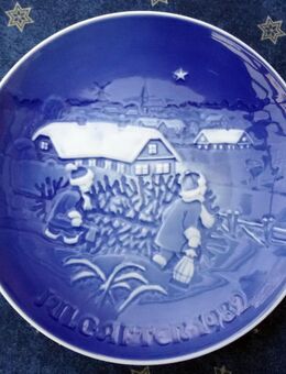 Weihnachtsteller 1982 von Bing und Groendahl (Weihnachtsbaum wird geholt) - Nottuln