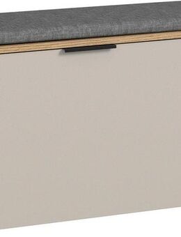 INOSIGN Sitzbank EDIL, Breite 80cm, 2 Türen, 4 Fächer, inkl. Sitzkissen (2-St., moderne Farbkombination, Platz für ca. 6 Paar Schuhe), Garderobenbank, Bank, Flurbank, Schuhbank, Dielenbank