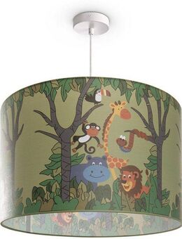Paco Home Pendelleuchte Diamond 638, ohne Leuchtmittel, Kinderlampe Deckenlampe LED Kinderzimmer Dschungel Tier-Motiv E27