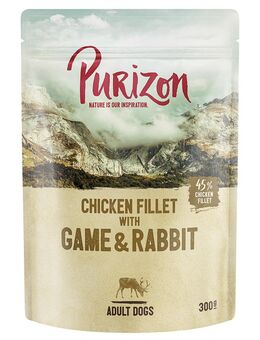 Purizon Original Adult 6 x 300 g - Hühnerfilet mit Wild & Kaninchen, Kürbis und Preiselbeere