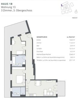 Exklusives Neubau-Penthouse mit 3 Zimmern, Dachterrasse & Balkon jetzt Besichtigung sichern! - Solingen (Klingenstadt)