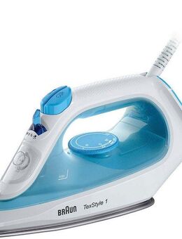 Braun Dampfbügeleisen TexStyle 1 SI 1050 BL - 2.000 W, 120 g Dampfstoß, 220 ml Wassertank, 2000 W, 25 g Dampfmenge, SuperCeramic Bügelsohle, 35 Sek. Aufheizzeit