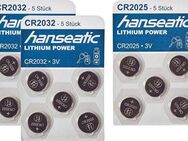 Hanseatic 15 Stück Batterie Mix Set Batterie, (15 St), 10x CR 2032 + 5x CR 2025