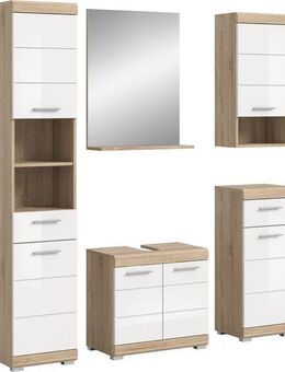 INOSIGN Badmöbel-Set Siena, 5 teilig, bestehend aus:, (Set, 5-St), Hochschrank, WBU, Spiegel, Unterschrank, Hängeschrank