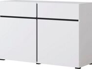 INOSIGN Sideboard Cross,Breite 119,5 cm, moderne grifflose Kommode,2 Türen/2 Schubkästen, Schubladenschrank,Anrichte mit viel Stauraum, Einlegeböden verstellbar