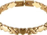 Firetti Armband Schmuck Geschenk Edelstahl Armschmuck Gliederarmband X und Herz