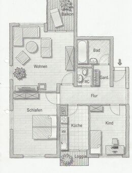 3 Zimmer Wohnung WG geeignet - Stuttgart