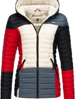 Navahoo Steppjacke Multikulti stylische Colorblocking Übergangsjacke m. Kapuze
