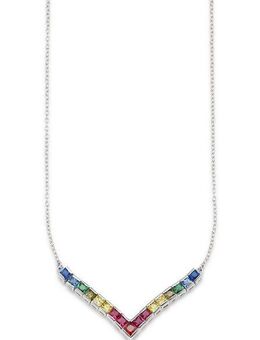 Bruno Banani Kette mit Anhänger Schmuck Geschenk Silber 925 Halsschmuck Halskette Regenbogen, mit Zirkonia (synth)