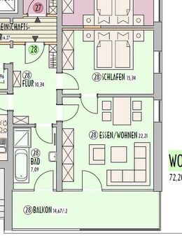 Moderne 2,5-Zimmer EG-Wohnung mit EBK, Balkon, WC, Kellerabteil in Wassertrüdingen - Wassertrüdingen