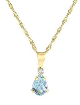 Fascination by Ellen K. Kette mit Anhänger 375 Gold mit Blautopas (beh) und Zirkonia weiß