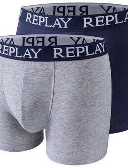 Replay Boxershorts BOXER Style 01/C Basic Cuff Logo 2pcs Box (Packung, 2er) mit Logoschriftzug am elastischen Bund