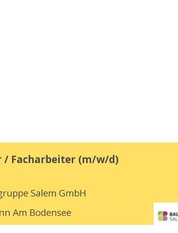 Vorarbeiter / Facharbeiter (m/w/d) - Kressbronn (Bodensee)
