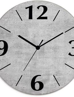 Artland Wanduhr Grauer Beton (wahlweise mit Quarz- oder Funkuhrwerk, lautlos ohne Tickgeräusche)