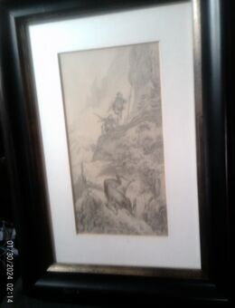 Friedrich Gauermann 1807-1862 "Gams Jäger in den Alpen " - Sternenfels