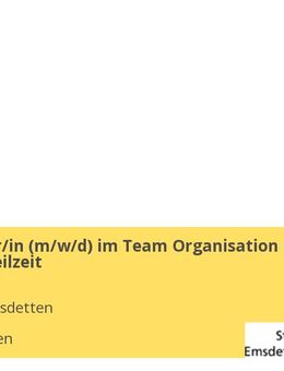 Mitarbeiter/in (w/m/d) im Team Organisation und Personal Teilzeit - Emsdetten