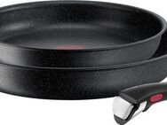 Tefal Pfannen-Set Ingenio Black Stone, Aluminium (Set, 3-tlg., je 1 Pfanne Ø 24/28 cm, H: 6 cm), Antihaft, abnehmbarer Griff, Thermo-Signal, alle Herdarten, Induktion