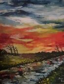 Kunsthandel Gennep - "Landschaft Sonnenuntergang" in 47533