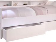 Parisot Stauraumbett Sleep, Daybed, Kinderbett, Rückwand der Regale drehbar (farbig + weiß), inklusive, Regale, Schubkästen, viel Stauraum, TOPSELLLER!