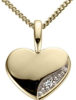 Firetti Kettenanhänger Schmuck Geschenk Gold 333 Halsschmuck Anhänger für Halskette Herz, mit Brillant