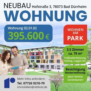 B.01.02 Wohnen am Park, 3,5 Zi., Stadtmitte Bad Dürrheim