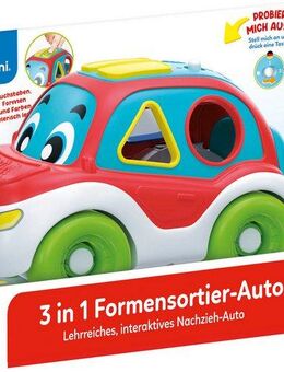 Clementoni® Steckspielzeug Baby Clementoni, 3in1 Formensortier-Auto, Made in Europe