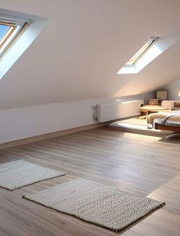 Sehr helle, moderne DG- Wohnung in kleiner Einheit, ca. 90m² Grundfläche mit Garten und Stellplatz - Beindersheim