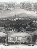 Bad Homburg , Souvenirblatt Original Stahlstich, Heawood um 1850 in 02625