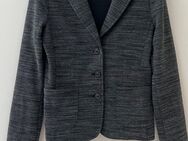 Blazer von Opus Gr. 40, schwarz-grau meliert, Sweatshirtstoff - Vechta