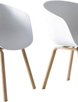 SalesFever Schalenstuhl (Set, 2 St), Metallbeine in Holzoptik
