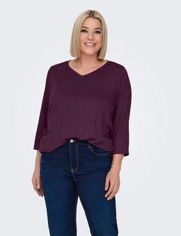 ONLY CARMAKOMA 3/4-Arm-Shirt CARCARLINNE V-NECK 3/4 TOP JRS BF