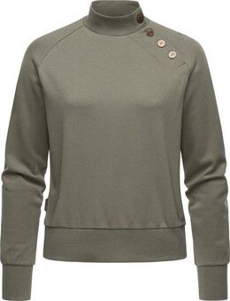 Ragwear Sweatshirt Majjorka Solid Damen Langarmshirt mit Rippbündchen und Zierknöpfen