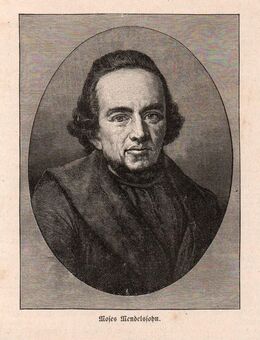 Grafik , Moses Mendelsson 1729 - 1786 , deutsch - jüdischer Philosoph der Aufklärung , Blatt 14,5cm x 11cm , M7 - Görlitz
