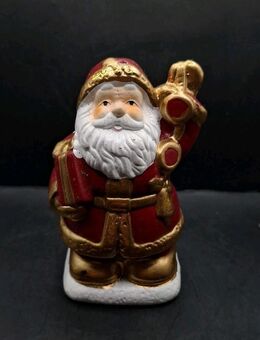 Weihnachtsmann Keramik Nikolaus Höhe 12cm Breite 6cm rot Santa Claus Weihnachten - Essen