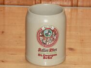 Keller Bier St Georgen Bräu Bierkrug Steingut Keramik Steinzeug 0,5L Vintage - Borken