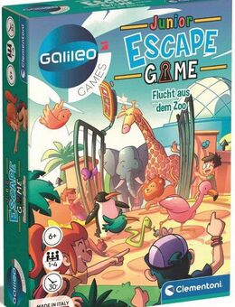 Clementoni® Spiel Galileo, Escape Game Junior Flucht aus dem Zoo, Detektivspiel, Made in Europe