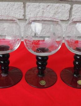 3 Weinrömer mundgeblasen handgeschliffen Trauben Weingläser Gläser Vvintage Retro zus. 15,- - Flensburg