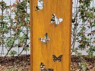 Kleine Sichtschutzw. Stele "Schmetterling" Edelrost Gartenstecker - Kraftisried