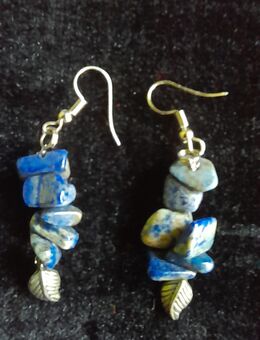 Schmuck: Lapislazuli-Ohrringe mit 925 Silberhaken - Nürnberg